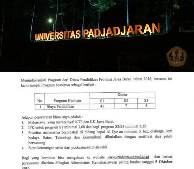 Syarat Beasiswa UNPAD yang Jauh dari Kata Mudah Ini Kontroversial, Untung Katanya Cuma Salah Tafsir