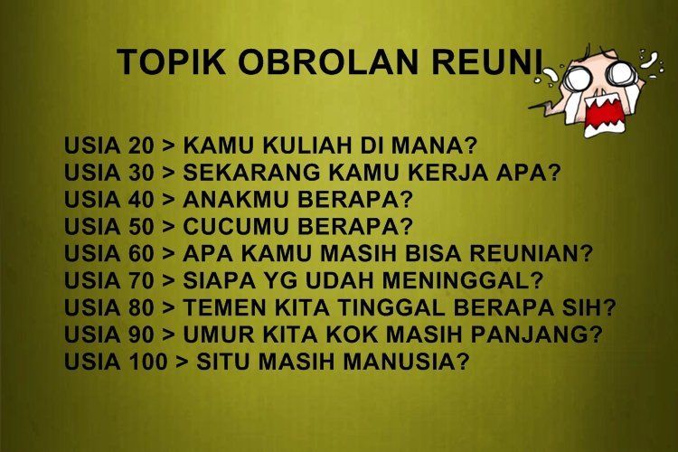 13 Meme Kocak Soal Reuni. Mulai yang Kangen-kangenan Sampai Gondok Sakit Hati