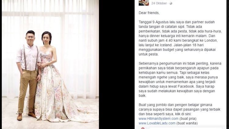 Berani Contek Ide Nikah Pasangan Ini? Abaikan Resepsi dan Memilih Bulan Madu ke Eropa Bareng Istri