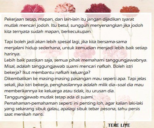 9 Quotes Menohok A la Tere Liye Untuk Jomblo Sepertimu. Supaya Tak Menikah Buru-Buru