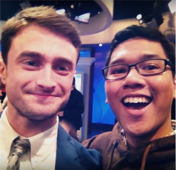 Saat Iman bertemu dengan idolanya - Daniel Radcliffe sang pemeran Harry Potter.