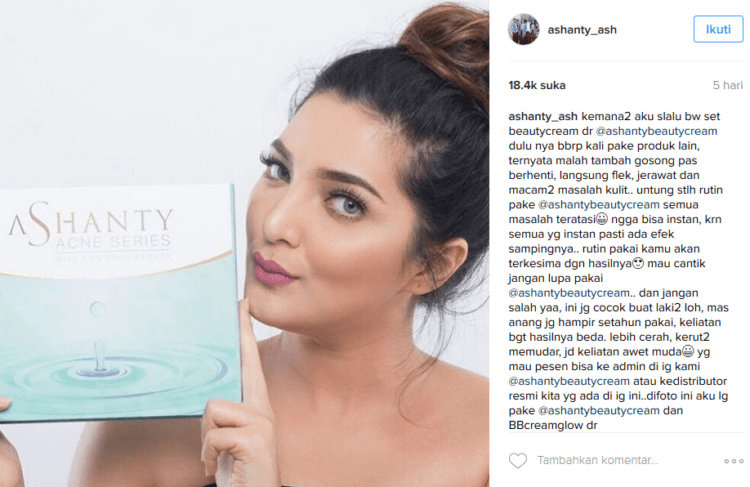 Produk Ashanty berupa cream wajah