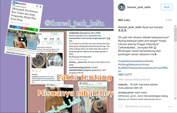 Postingan yang bilang jam Pablo adalah KW