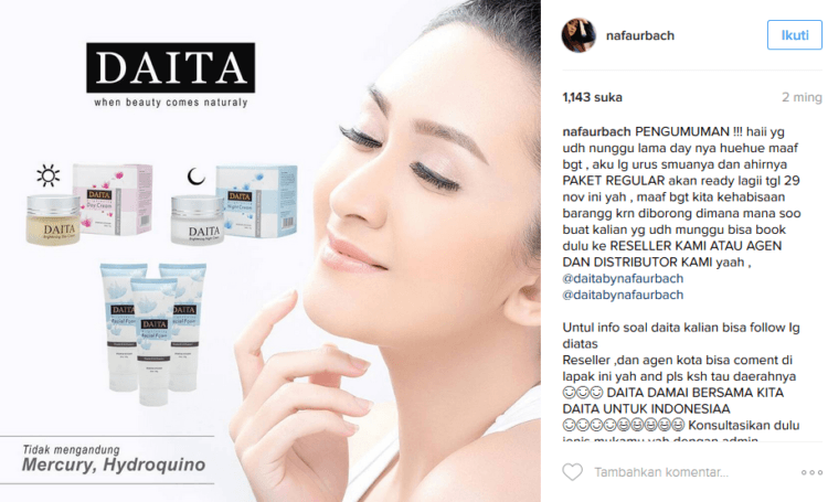 Produk kecantikan Nafa Urbach