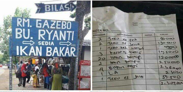 Heboh, Makan Siang di Pantai Bandengan Jepara, Ditarik Bayaran 2,3 Juta Rupiah! Gokil Sih Ini…