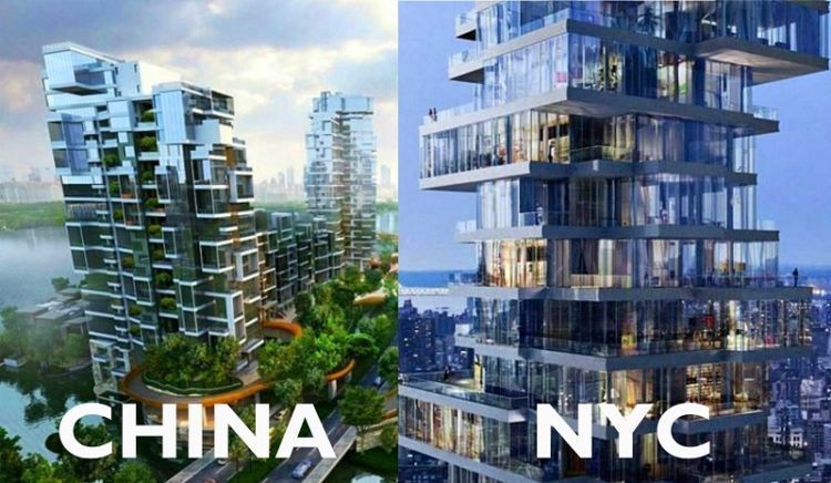 Aslinya di New York, tiruannya di Chengdu Cina