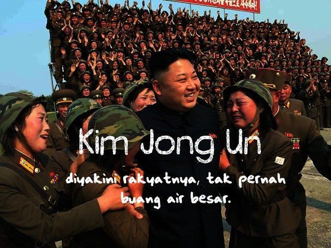 Kim Jong Un begitu dielukan rakyatnya.