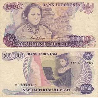 pecahan uang 10.000 di tahun 1985