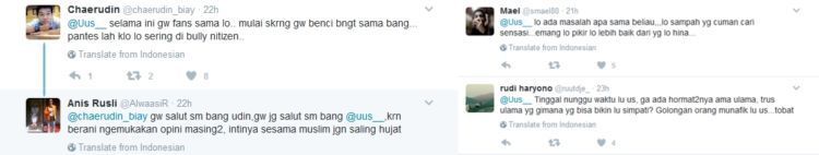 Komentar netizen di Twitter Uus