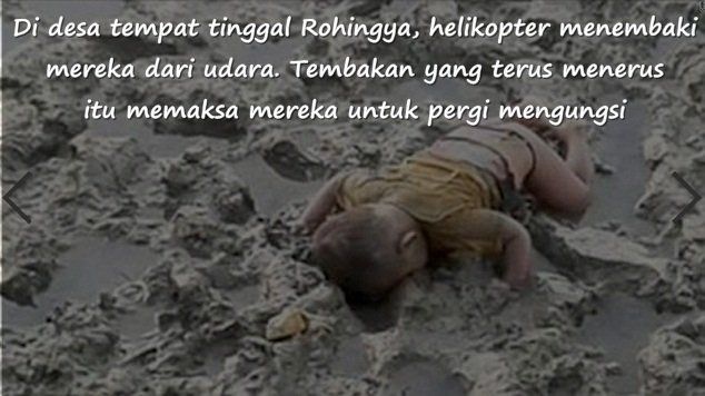 pengungsi balita yang terdampar di tepi sungai