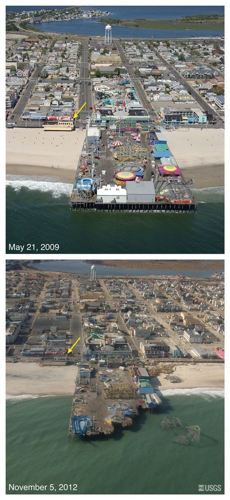 Pantai Height Pier, New Jersey, yang semakin sempit