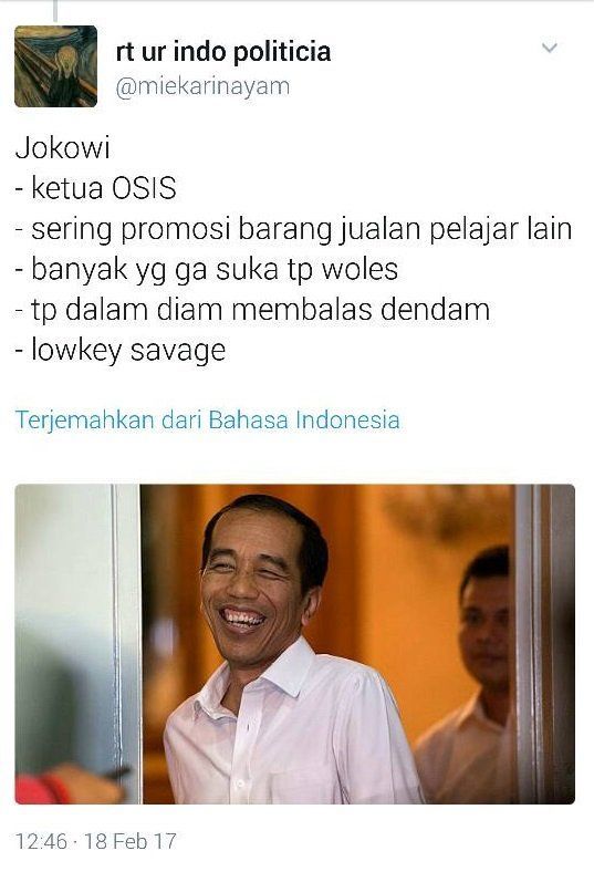 Kalau Jokowi di sekolahan