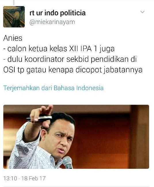 Anies kalau jadi pejabat OSIS