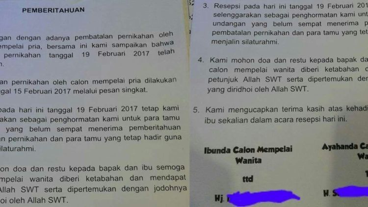 Membatalkan Nikah Beberapa Hari Jelang Akad Inilah Jenis Kurang