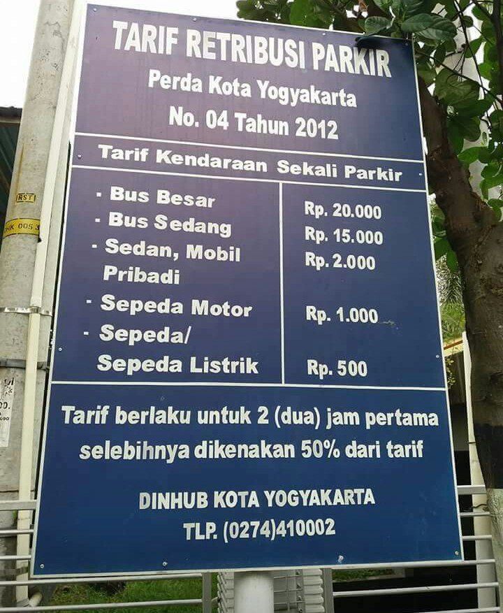 tarif parkir di jogja