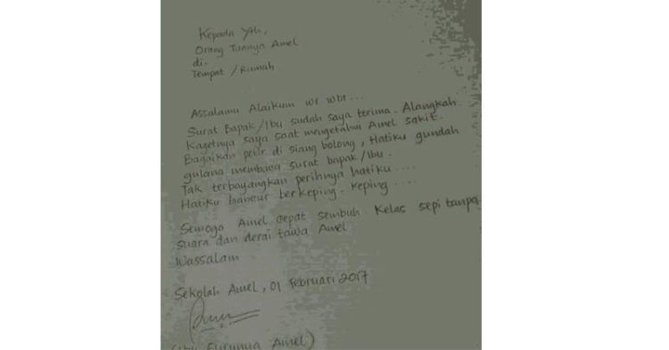 Ada surat balasannya lho