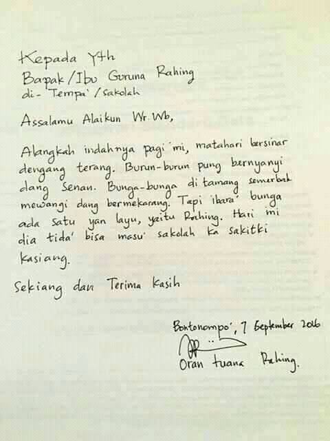 Mungkin terinspirasi dari surat ayah Rahing ini