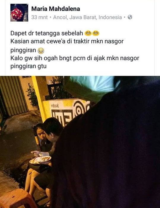 Ogah Pacaran di Pinggir Jalan, Cewek Ini Sebut Pasangan yang Makan Nasgor di Trotoar itu ‘Kasihan’