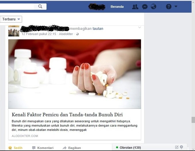 Fitur Baru FB Ini Melacak Orang yang Niat Bunuh Diri, Awas Lho Jangan Bikin Status yang Over-galau