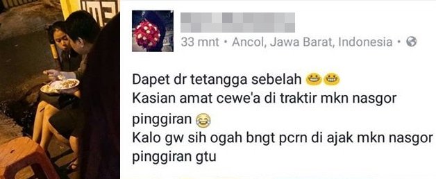 Ogah Pacaran di Pinggir Jalan, Cewek Ini Sebut Pasangan yang Makan Nasgor di Trotoar itu ‘Kasihan’