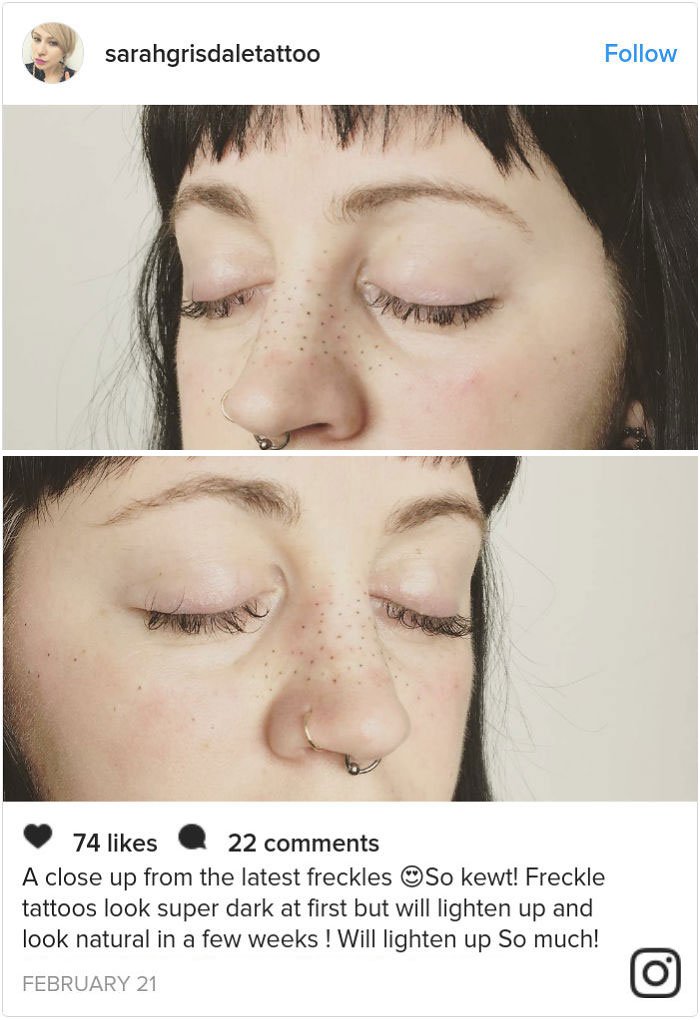 12 Potret Trend Tato Freckles. Makin Banyak Fleknya, Makin Cantik Kelihatannya. Ada-ada Saja!