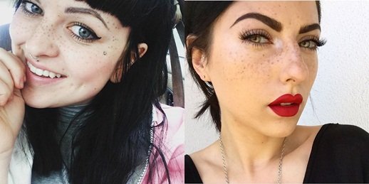 12 Potret Trend Tato Freckles. Makin Banyak Fleknya, Makin Cantik Kelihatannya. Ada-ada Saja!