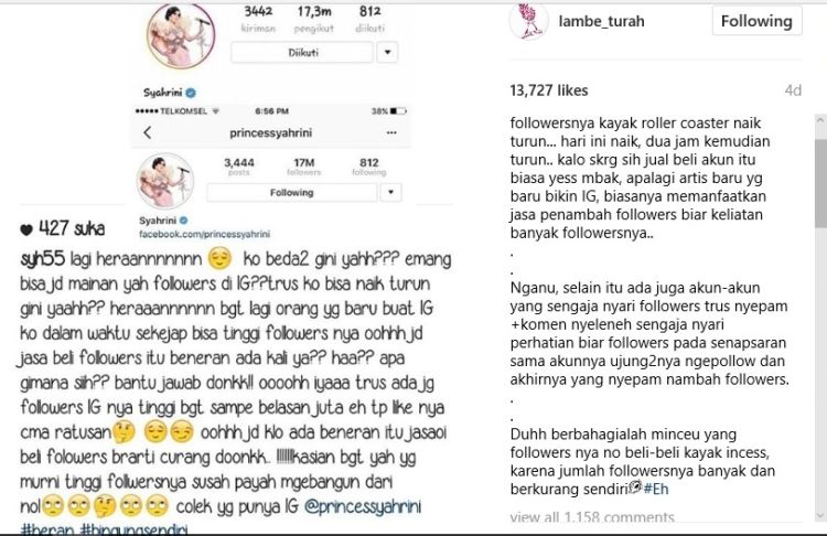 Seleb Ini Followernya Naik Turun? Ya Namanya Juga Beli. Tapi Itu Memang Tuntutan Sih, Santai Saja