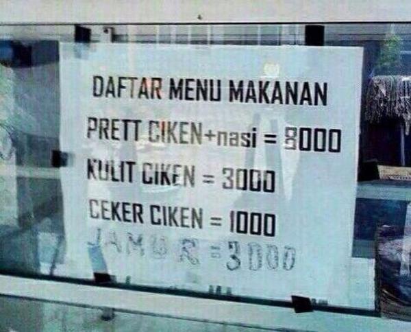 15 Menu Makanan Ini Punya Nama yang Entah Salah Eja atau Memang Ya Begitu