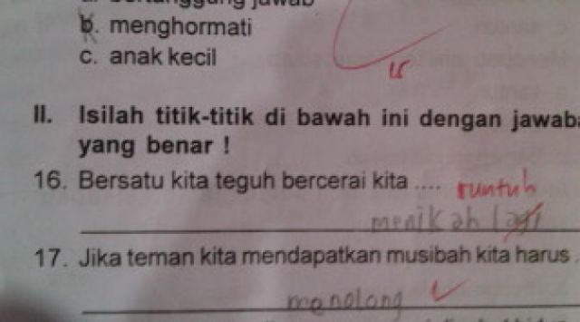 Memang Polos atau Niat Melawak, 17 Jawaban Bocah SD Saat Ujian Ini Kadang Ada Benarnya