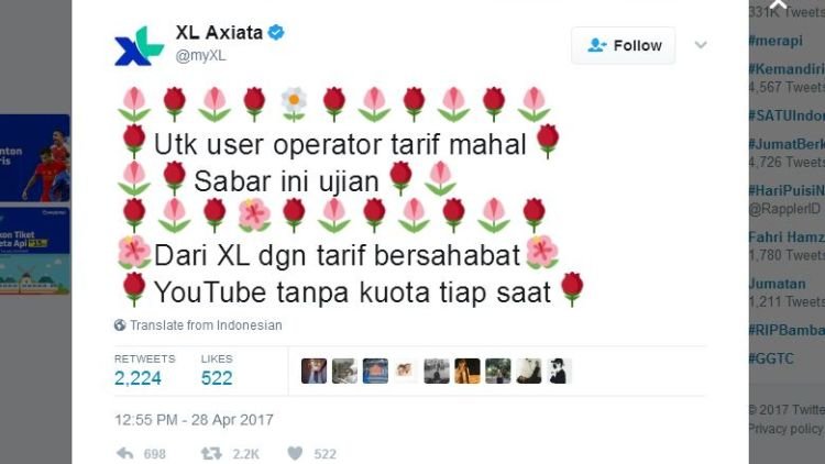 Provider XL Ikut Kena Bully Juga, Padahal Niat Awalnya Mau Ngejekin Telkomsel, Duh Malunya Si Admin