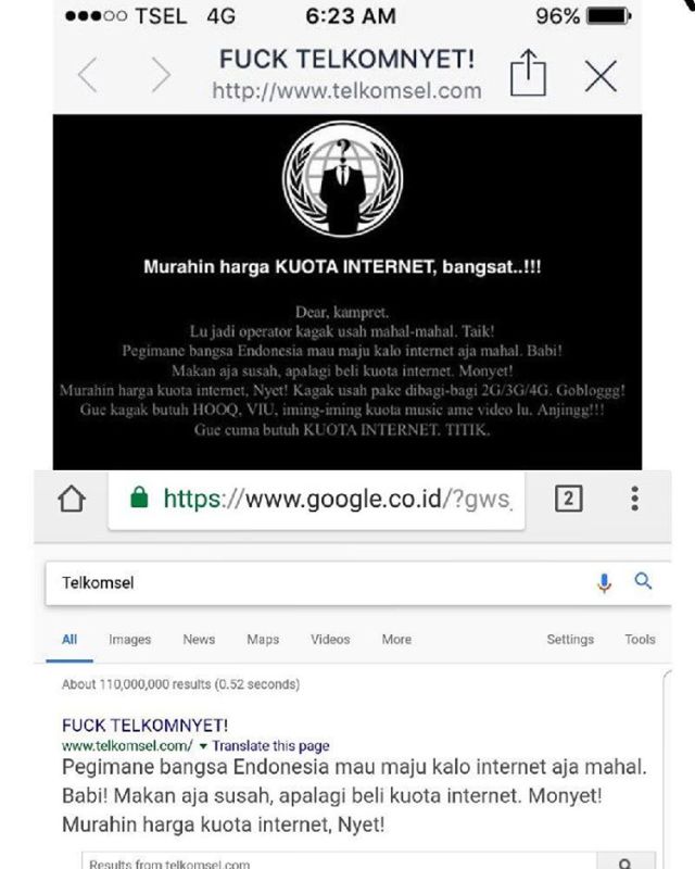 BREAKING NEWS: Situs Telkomsel Dibajak, Netizen Banyak yang Setuju Soalnya Tarifnya Kemahalan