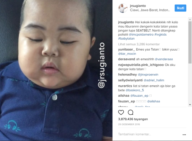 Netizen Sedih Gara-Gara Tatan Sakit. Katanya Sih Nggak Doyan Makan dan Perutnya Kempes...