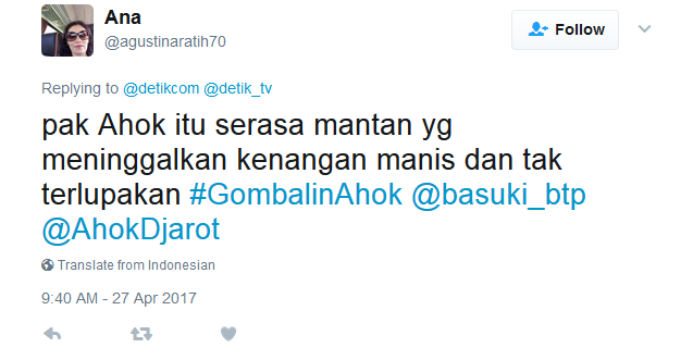 6 Bulan Lagi Ditinggal, Netizen Udah Mulai Ngegombal ke Ahok. Tagar #GombalinAhok pun Bertebaran