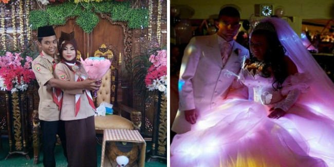 Apa yang Dipikirkan Para Pengantin Ini Sehingga Baju Pengantinnya Aneh Gini, Ya? Ada-Ada Aja!