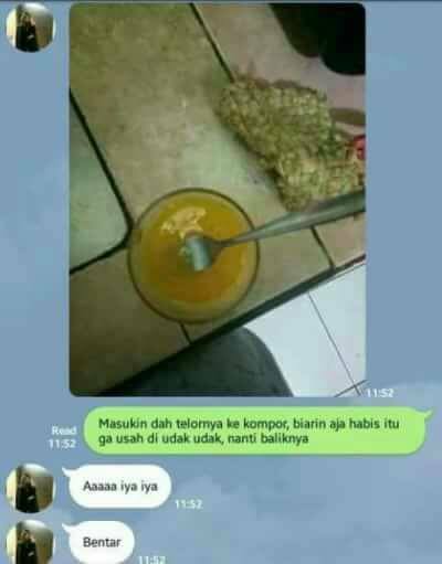 Cewek Ini Ternyata Nggak Bisa Masak, Lalu Diajari Masak Telur Sama Cowoknya, Isi Chatnya Bikin Gemas