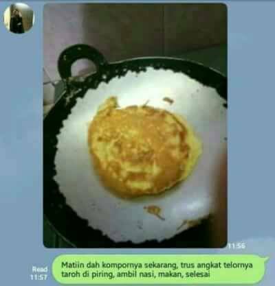 Cewek Ini Ternyata Nggak Bisa Masak, Lalu Diajari Masak Telur Sama Cowoknya, Isi Chatnya Bikin Gemas