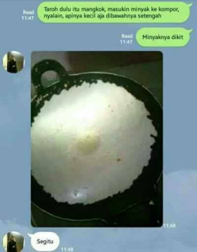 Cewek Ini Ternyata Nggak Bisa Masak, Lalu Diajari Masak Telur Sama Cowoknya, Isi Chatnya Bikin Gemas