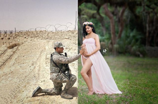 Suami Bertugas Jadi Tentara, Sang Istri Buat Sesi Foto Kehamilan Unik, Inspirasi Buat Kamu yang LDR!