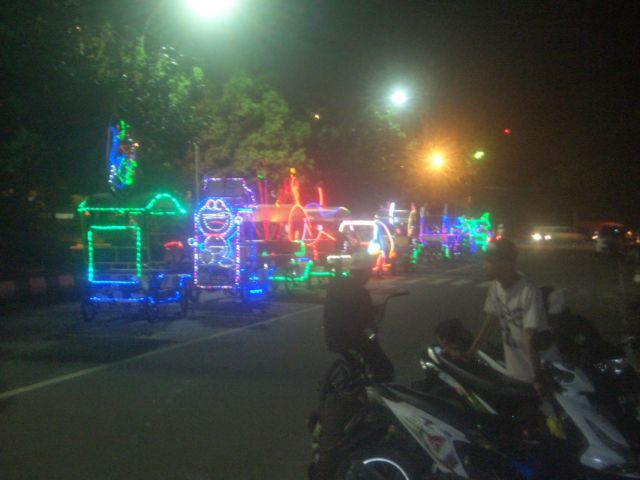 becak hias alun-alun wonosari