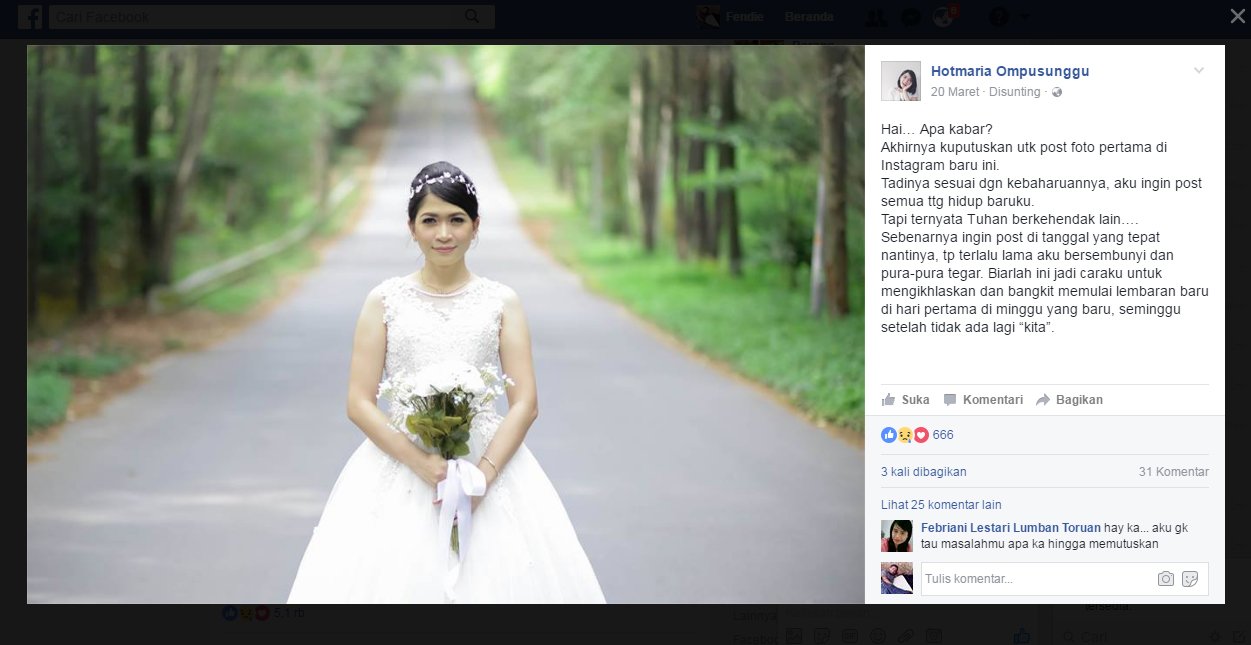 Baru Saja Prewedding, Inilah Kisah Pilu Hotmaria Ompusunggu yang Batal Menikah