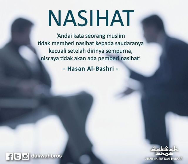 nasehat saja dulu