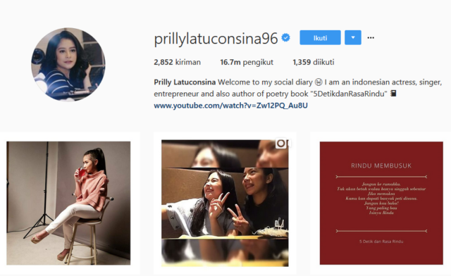 Prilly Jadi Orang Indonesia Pertama yang Bisa Nyobain Filter Wajah di IG, Kapan Kita Bisa Coba Juga?