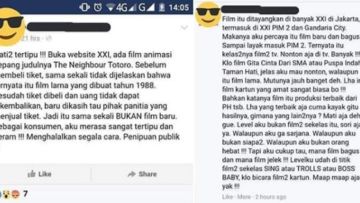 Wanita Ini Tuduh XXI Lakukan Penipuan Karena Film Totoro Ternyata Film Lawas, Lah Semua Udah Tahu :(