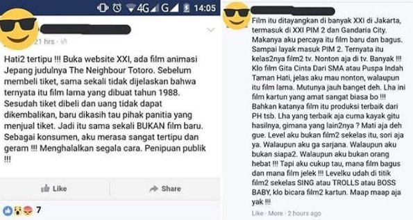 Wanita Ini Tuduh XXI Lakukan Penipuan Karena Film Totoro Ternyata Film Lawas, Lah Semua Udah Tahu :(