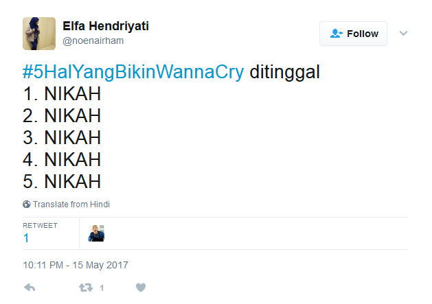 Kocak! Netizen Bikin Tagar #5HalyangBikinWannaCry, Bukan Nama Virus, Tapi Beneran ‘Wanna Cry’ :(