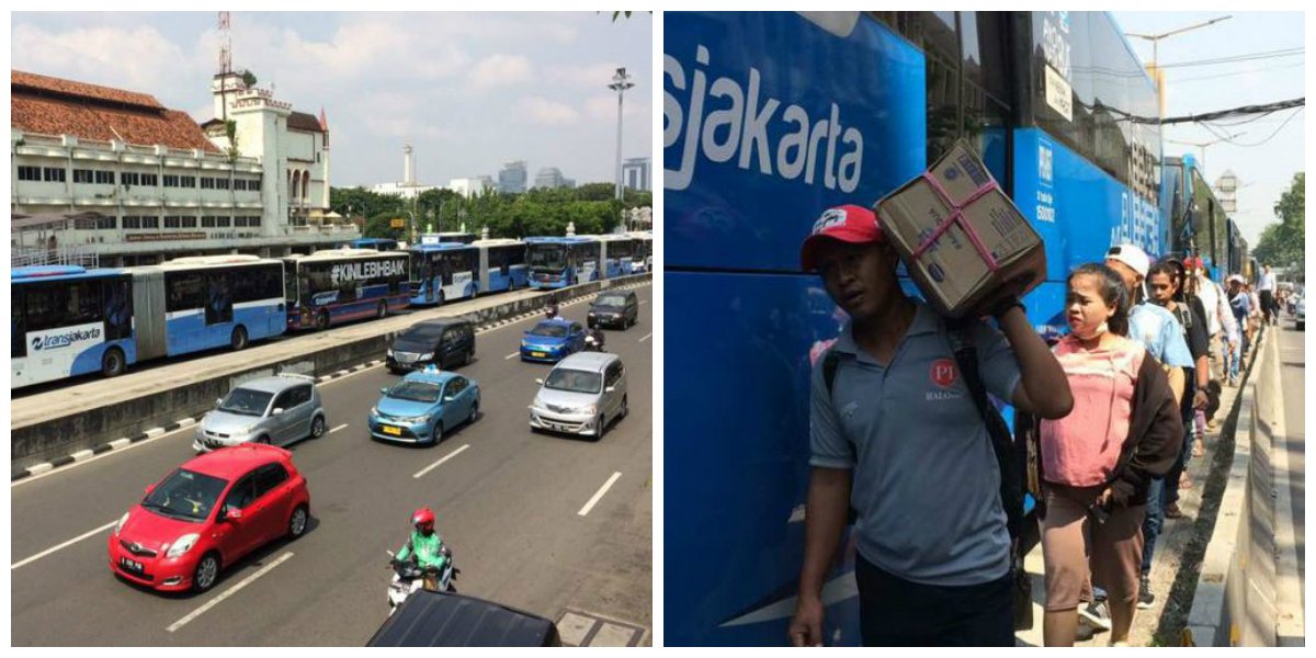 Tuntut Kejelasan Status Karyawan, Puluhan Armada Transjakarta Mogok Kerja. Penumpang pun Telantar