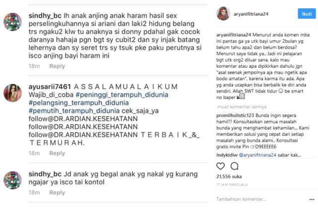 Anak Pasangan Artis Donny-Aryani Belum Bisa Bicara Tapi Udah Kena Caci Maki Netizen, Ini Balasannya!