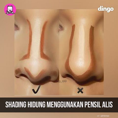 Shading dapat membuat hidung tampak mancung