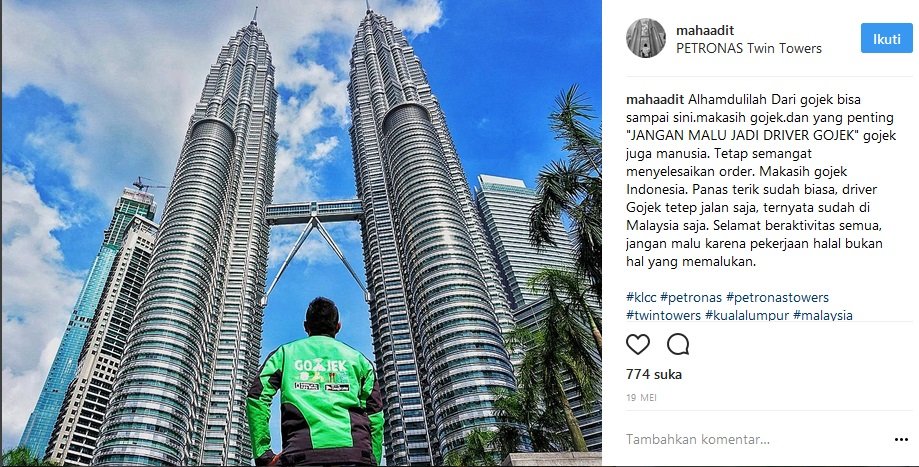 Abang Gojek Ini Bisa Liburan ke Malaysia, Masa Kamu di Kantor Mulu Nggak Ke Mana-Mana?