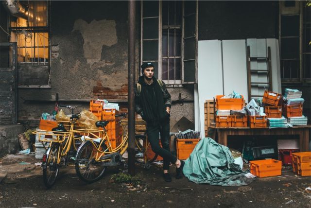 work-bicycles-orange-standing